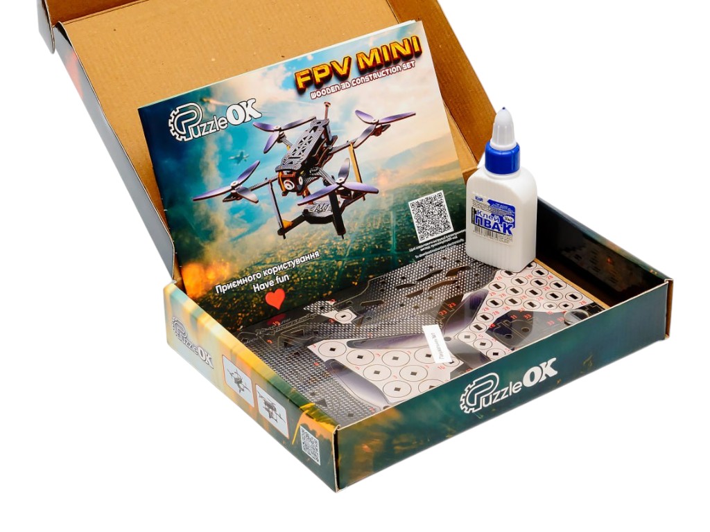 Дерев'яний конструктор FPV Mini, PuzzleOk Puz-00953