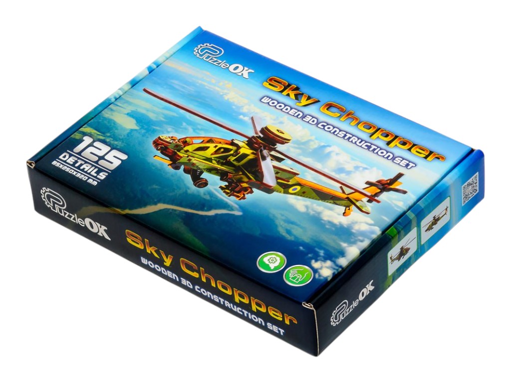 Дерев'яний конструктор Sky Chopper, PuzzleOk Puz-00954