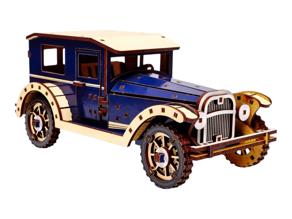 Дерев'яний конструктор Retro Car, PuzzleOk Puz-00955