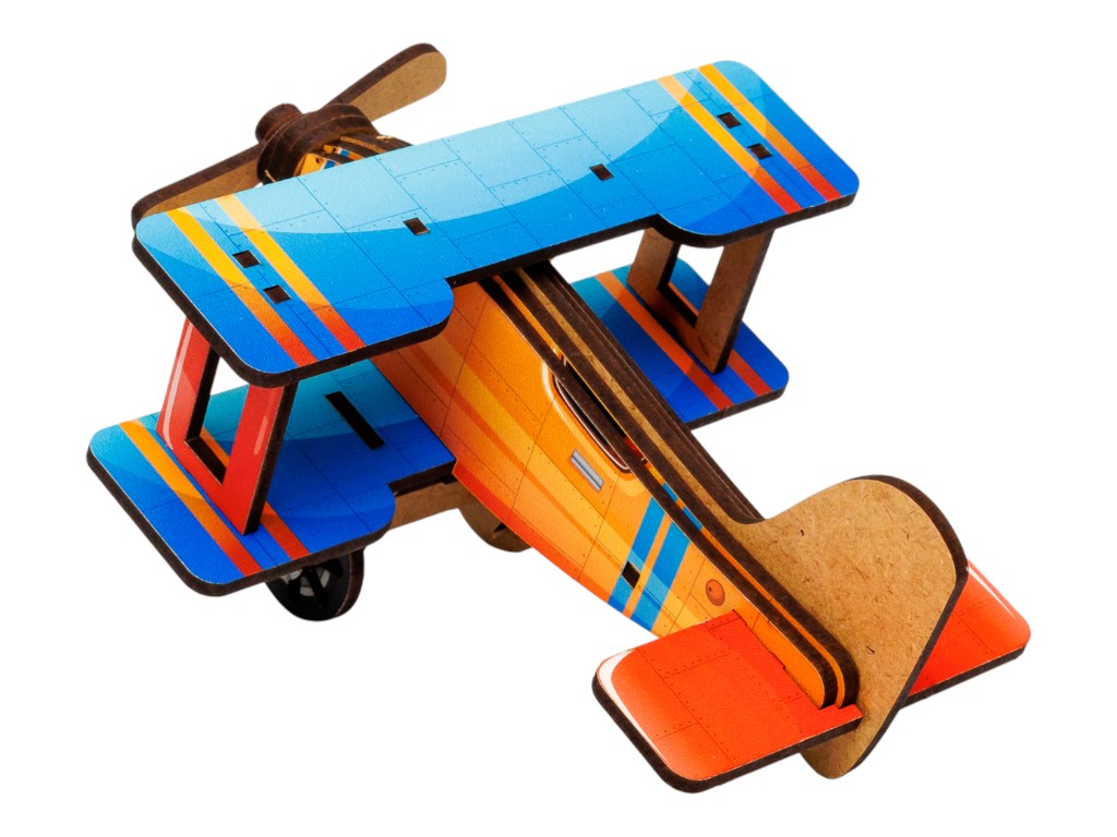 Дерев'яний 3D-конструктор Turbo Plane, PuzzleOk Puz-00959
