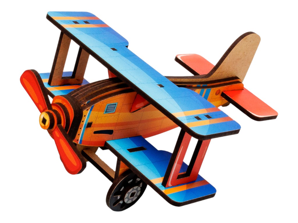 Дерев'яний 3D-конструктор Turbo Plane, PuzzleOk Puz-00959