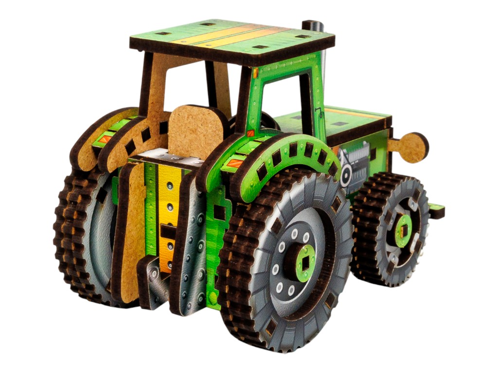 Дерев'яний 3D-конструктор Turbo Tractor, PuzzleOk Puz-00960