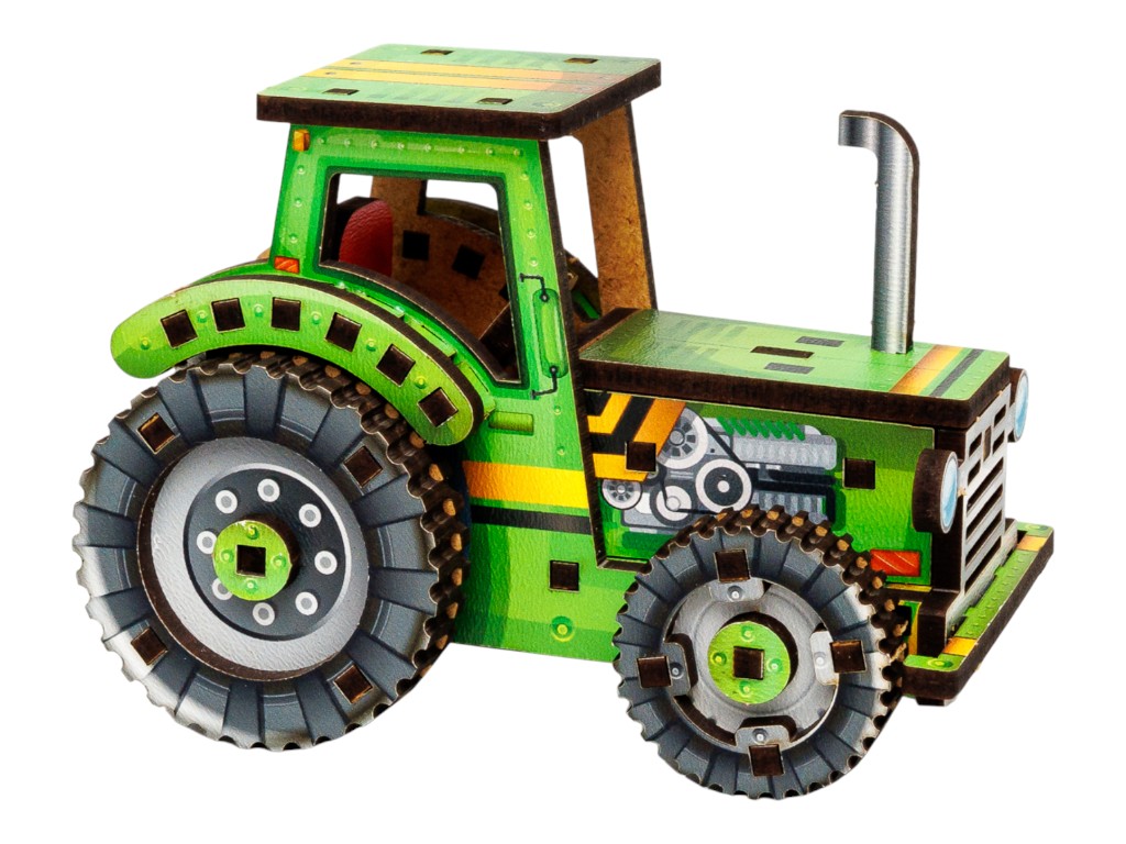 Дерев'яний 3D-конструктор Turbo Tractor, PuzzleOk Puz-00960