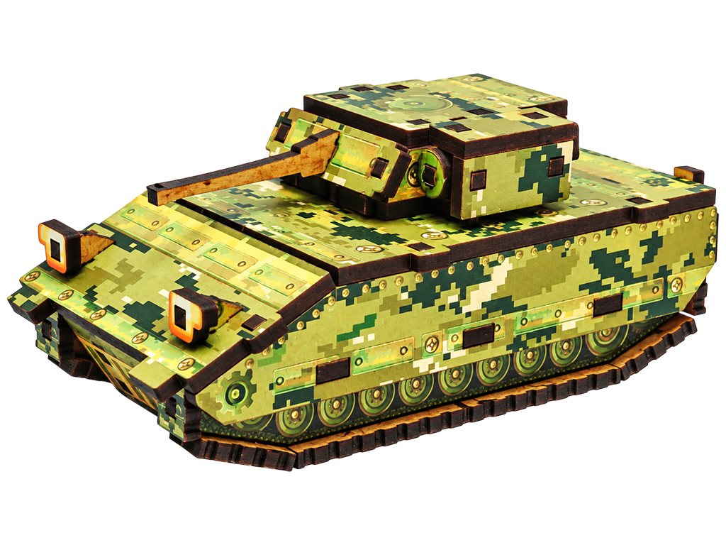 Деревянный 3D конструктор "Turbo Tank", 45 деталей