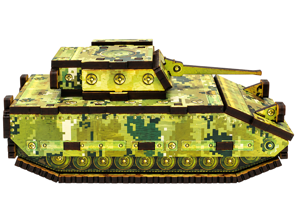 Деревянный 3D конструктор "Turbo Tank", 45 деталей