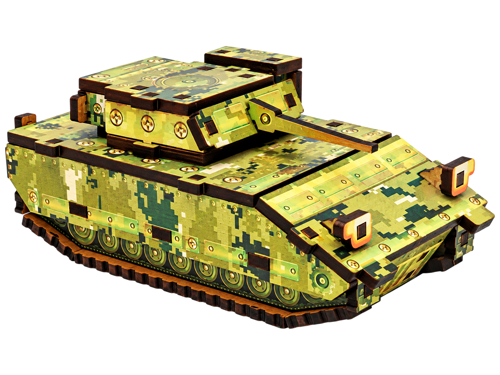 Деревянный 3D конструктор "Turbo Tank", 45 деталей