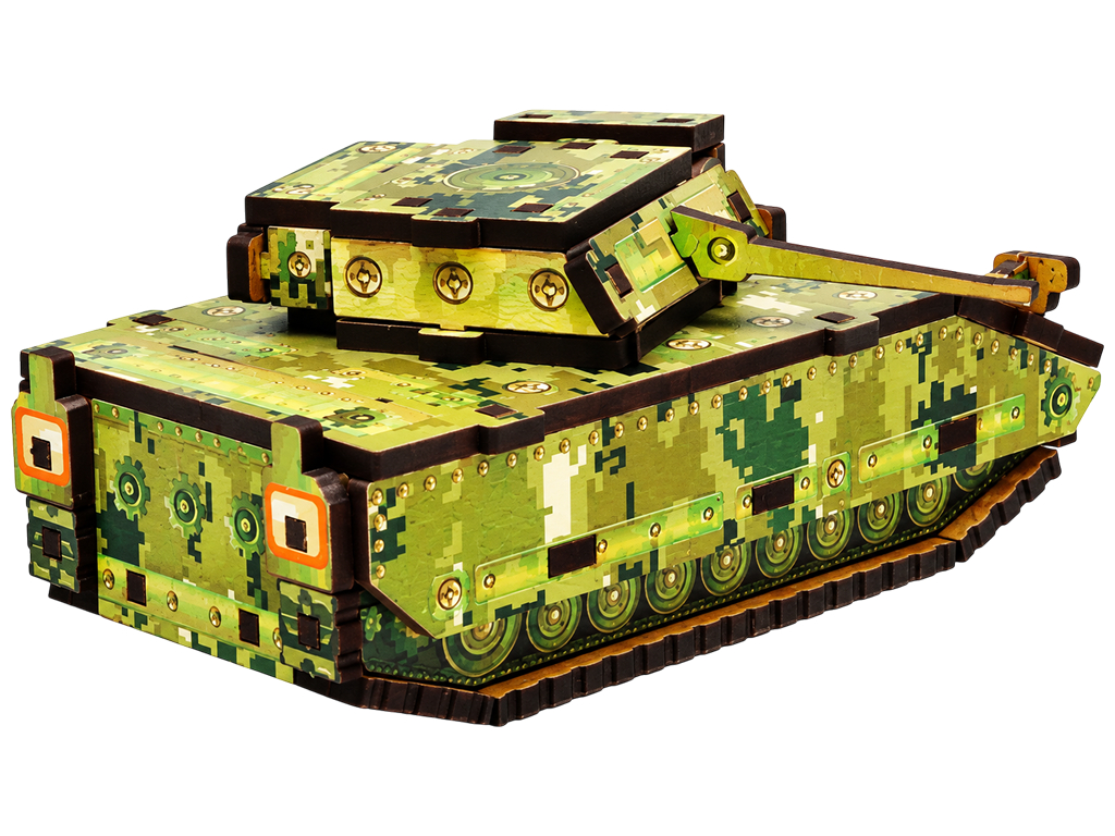 Деревянный 3D конструктор "Turbo Tank", 45 деталей