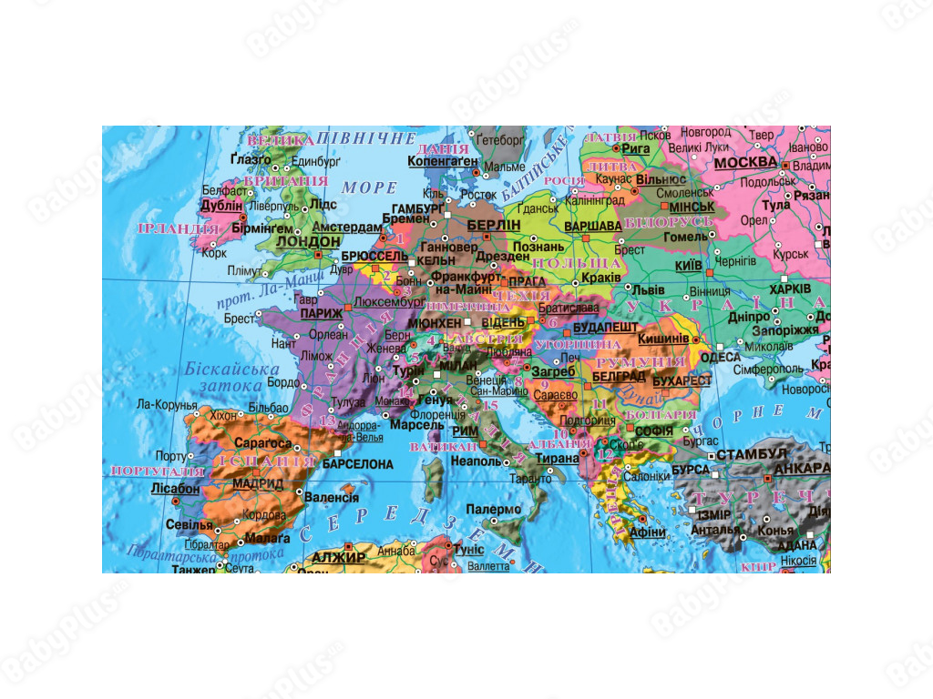 Огромная раскраска «Карта мира» (120 х 80 см)