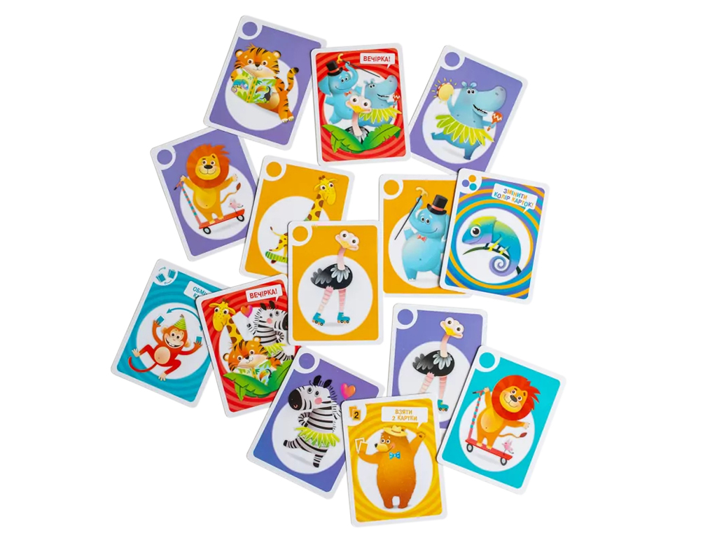Настольная игра на реакцию Вечеринка в зоопарке, 11 см, карточная, Ranok Creative