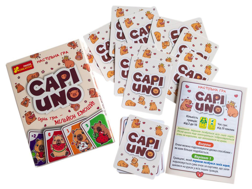 Настольная игра карточная Capiuno-Капиуно, 11 см, со специальными картами, Ranok Creative