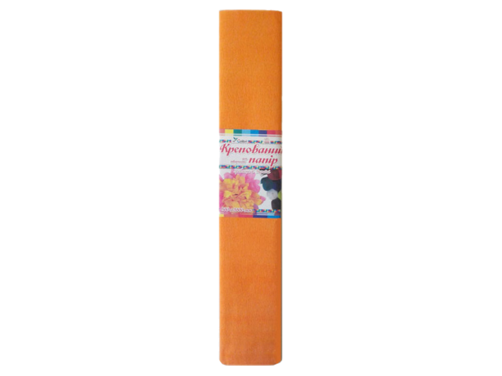 Папір кольоровий крепований помаранчевий №3. 500/2000 мм. Ц380007У. Ціна за упаковку 5 шт.