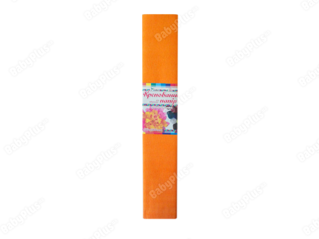 Папір кольоровий Крепований морквяний №18. 500/2000 мм. Ц380007У. Ціна за упаковку 5 шт.