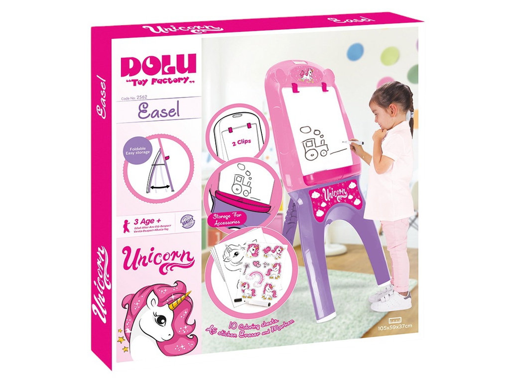 Мольберт детский для рисования Единорог DOLU Toy Factory 2562