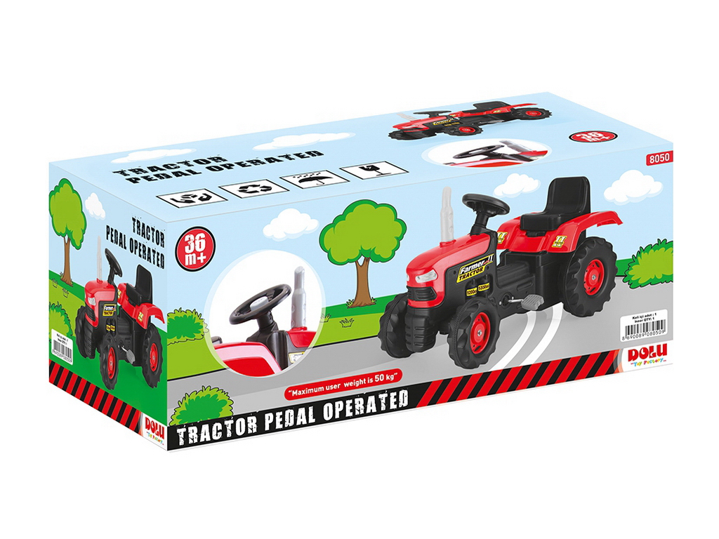 Каталка педальна Трактор, DOLU Toy Factory