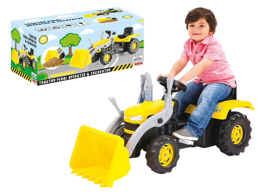 Каталка педальна Трактор-екскаватор, DOLU Toy Factory