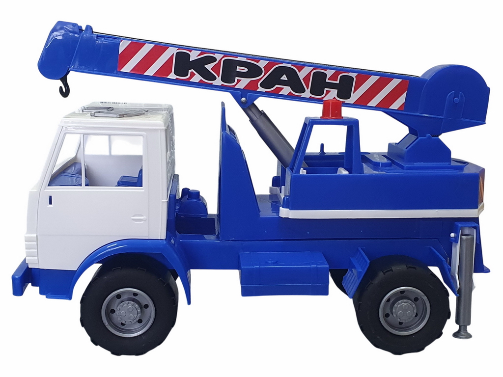 Игрушка автокран Камаз Х2 строительная техника с выдвижной стрелой, 7 цветов