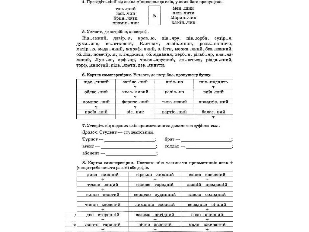 Зошит "Українська мова. Тренажер з правопису", 8 клас, В. Заболотний, Літера
