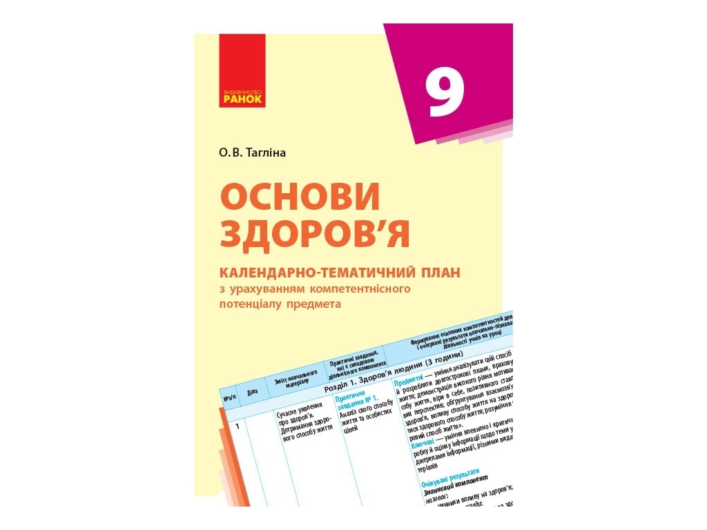 Основы здоровья. 9 кл. Календарно-тематический план. Ранок Ш812017У