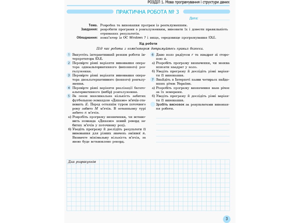 Зошит "Інформатика", 10 клас профільний рівень практичні роботи, В. Руденко, Ранок