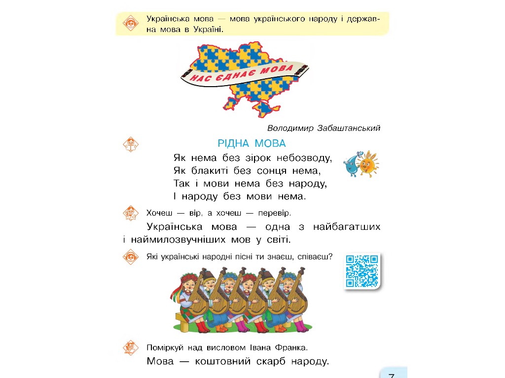 Учебник "Букварь. Украинский язык", 1 класс НУШ, часть 1, Г. Иваница, Ранок