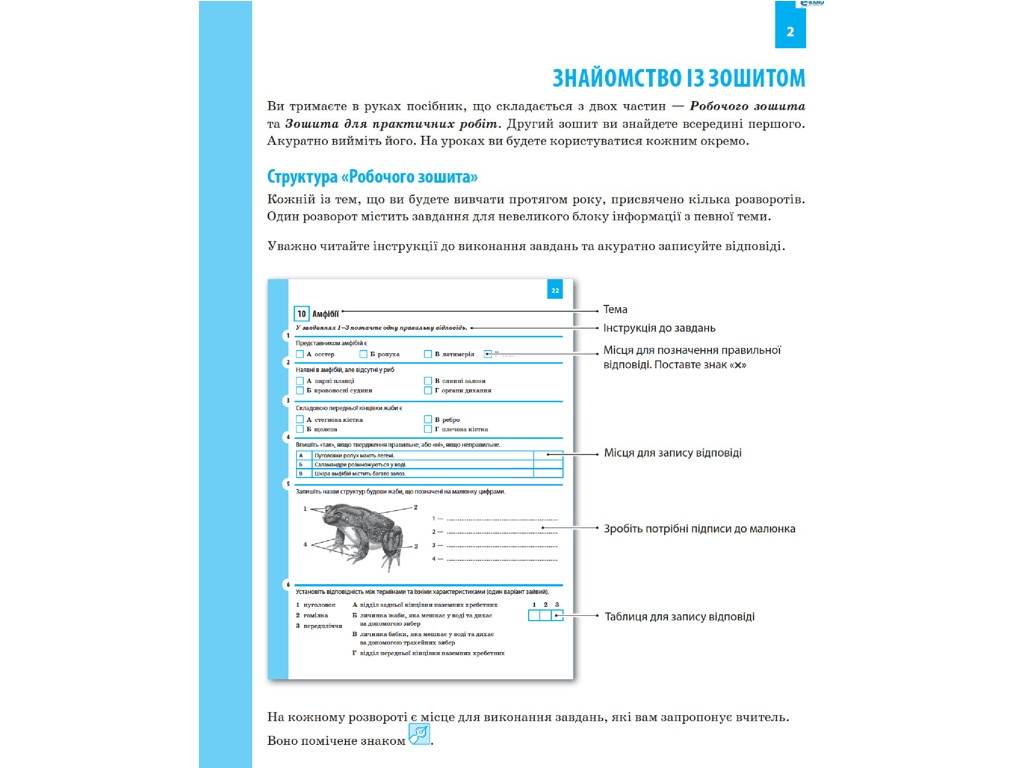 Робочий зошит "Біологія", 7 клас, К. Задорожний, Ранок