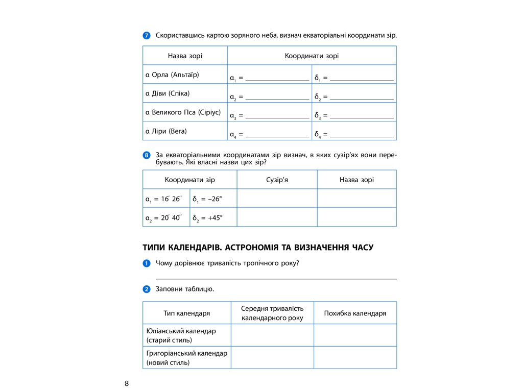 Робочий зошит "Астрономія. 11 клас", М. Пришляк, Ранок