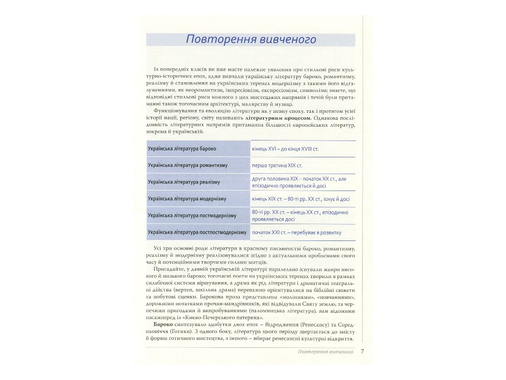 Учебник "Украинская литература. Уровень стандарта", 11 класс, О. Слоневская, Н. Мафтин, Литера