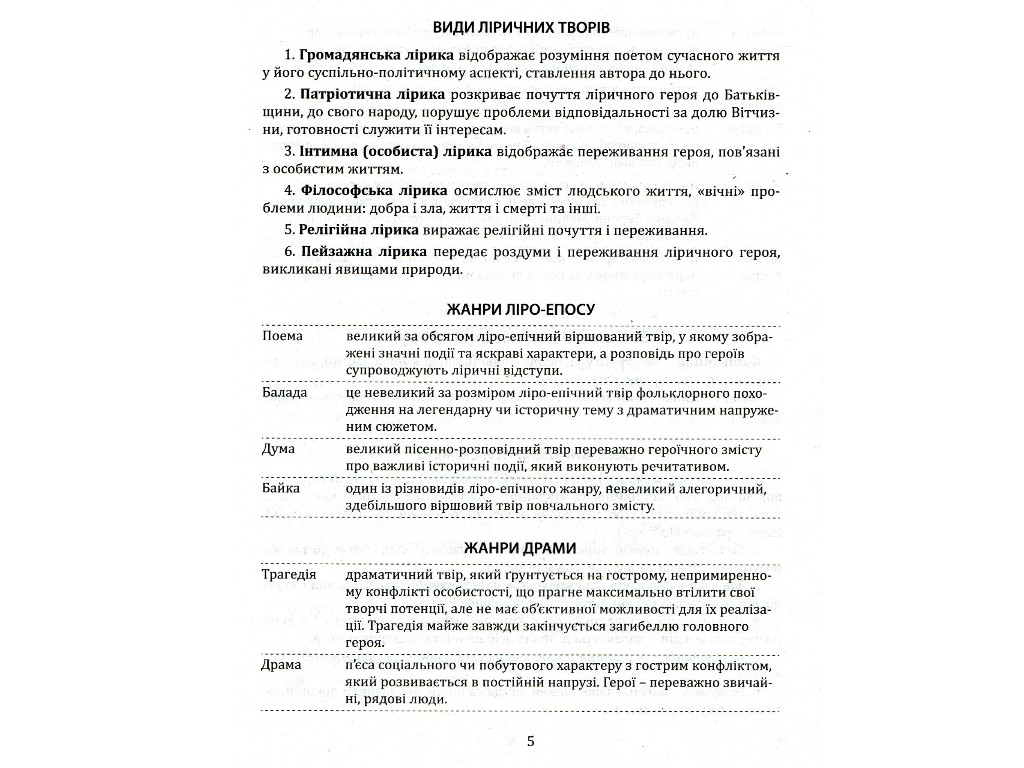 Мініпосібник "Українська література. Тематичні узагальнення", 11 клас, О. Орлова, Літера ЛТД