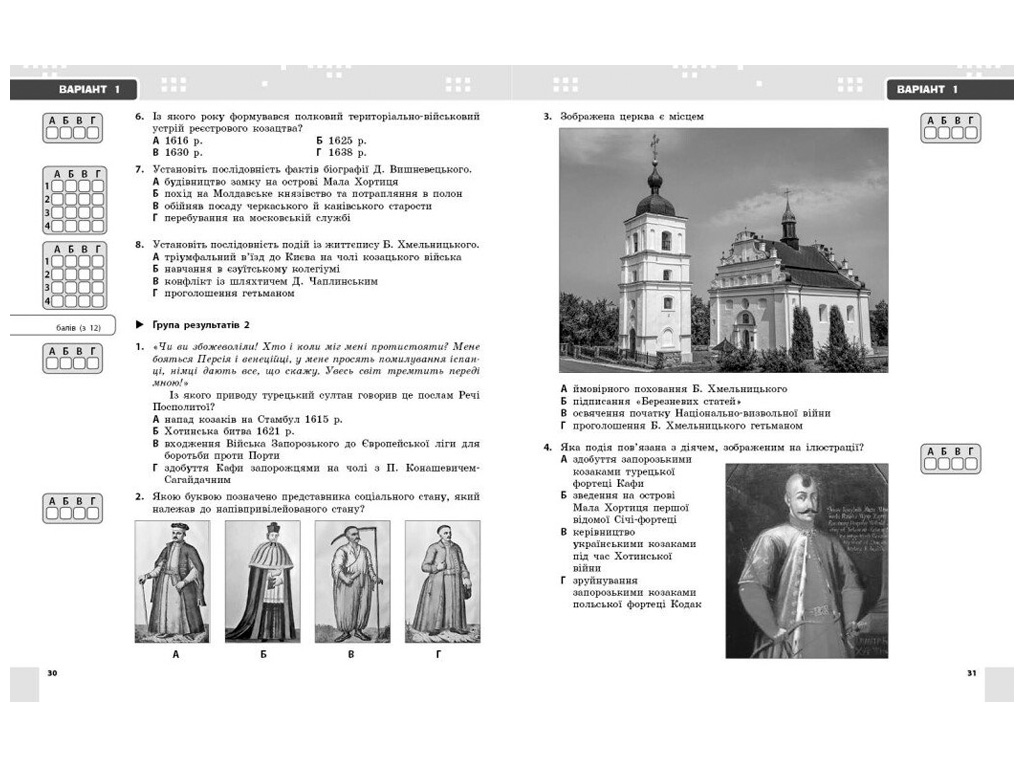 НУШ 8 класс "История Украины, Текущая и итоговая оценка по группам результатов", Ранок