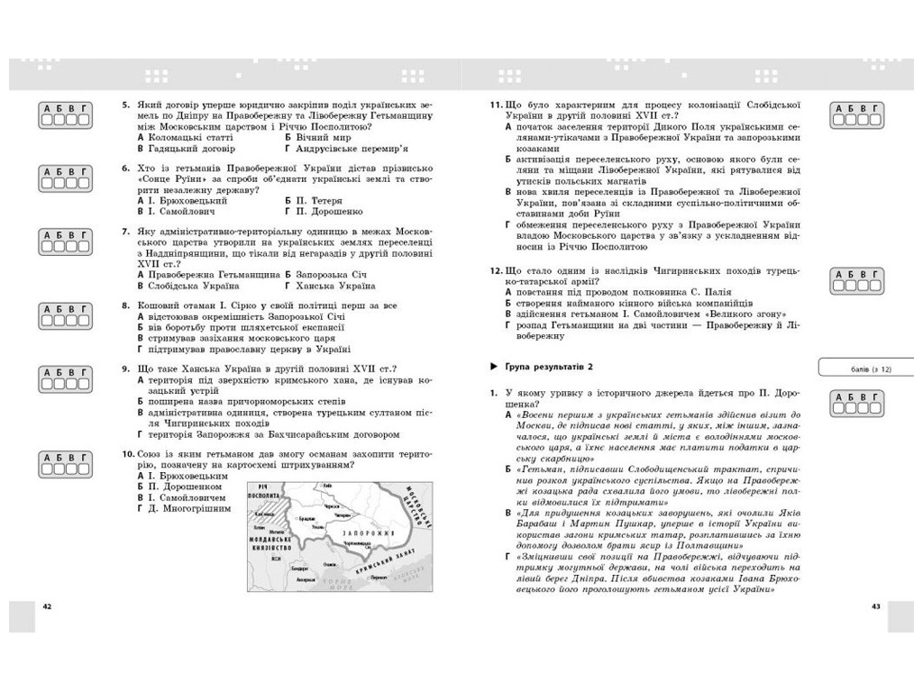НУШ 8 класс "История Украины, Текущая и итоговая оценка по группам результатов", Ранок