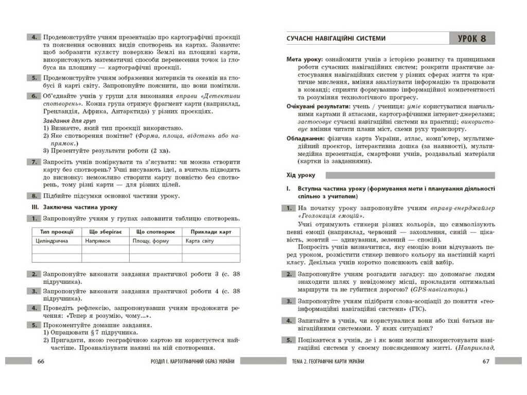 НУШ 8 класс "География. Разработки уроков", Ранок учебная