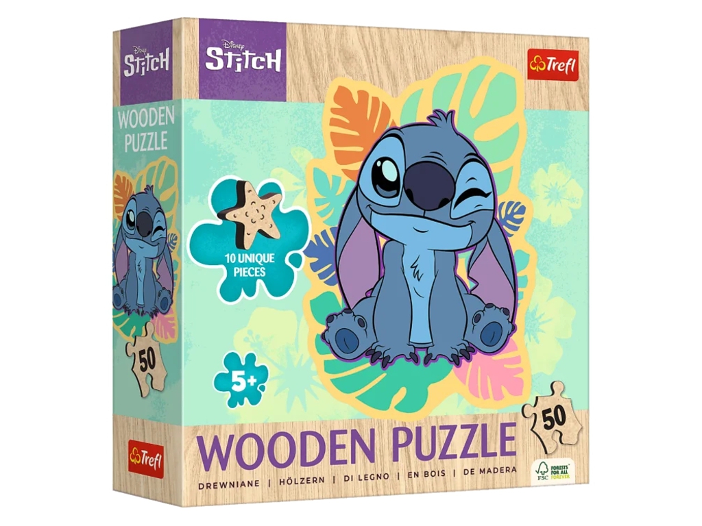 Пазл деревянный Trefl Wooden Lilo and Stitch Счастливый Стич, 50 элементов