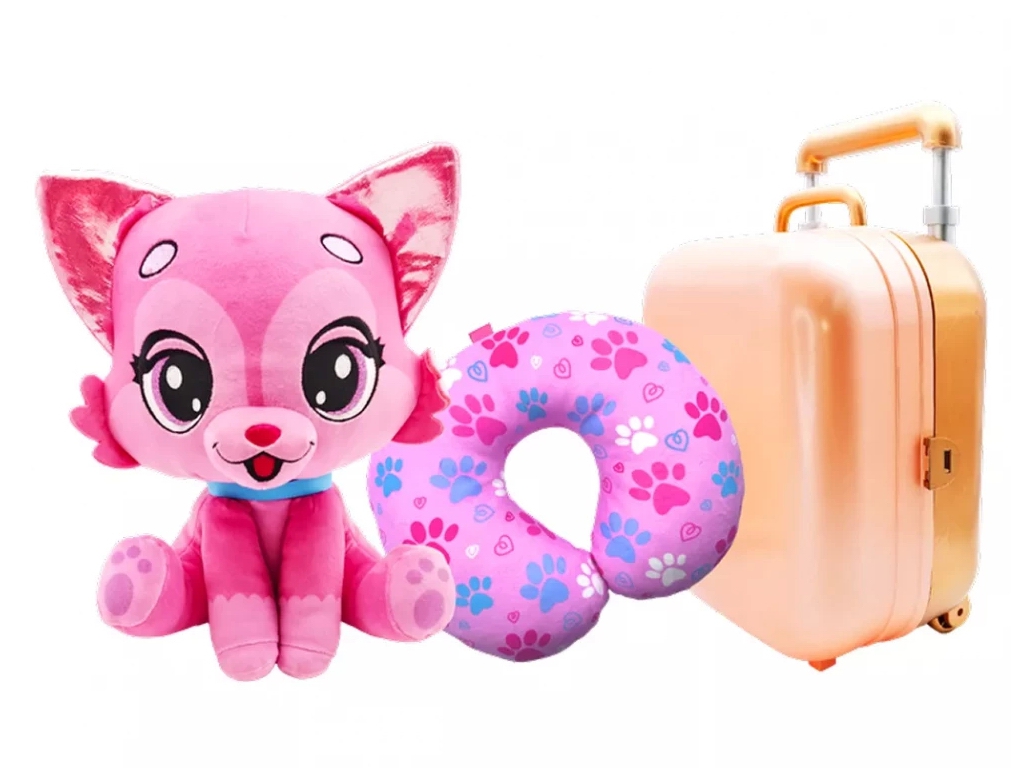 Мягкая игрушка Rosie с чемоданом и подушкой