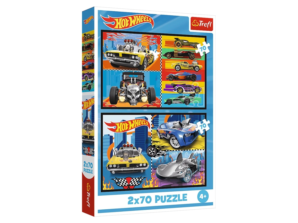 Пазлы 2 в 1 Trefl Hot Wheels Игрушки, 2х70 элементов