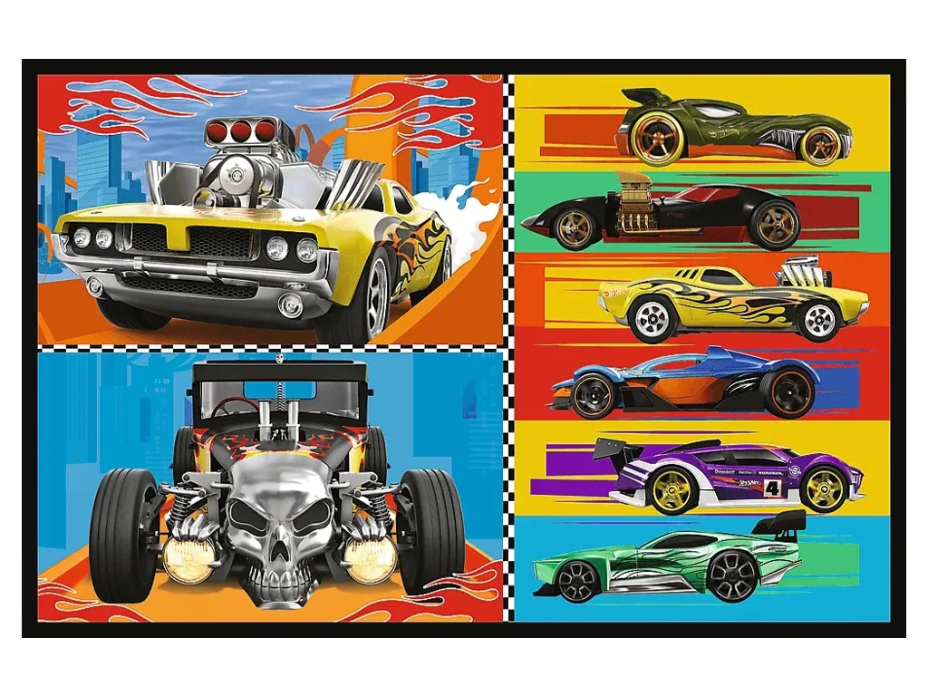 Пазлы 2 в 1 Trefl Hot Wheels Игрушки, 2х70 элементов