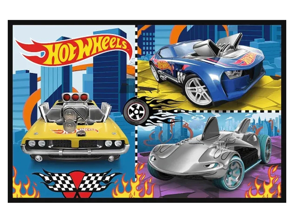 Пазлы 2 в 1 Trefl Hot Wheels Игрушки, 2х70 элементов