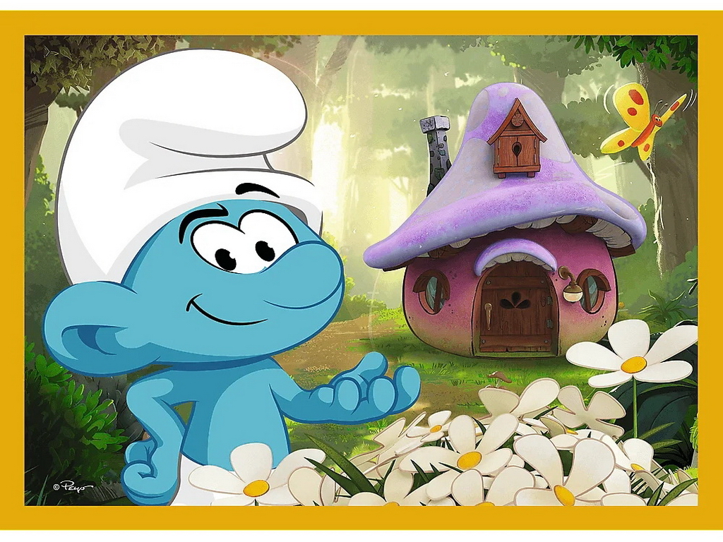 Пазлы 4 в 1 Trefl The Smurfs Жизнь в деревне смурфов, 35, 48, 54, 70 элементов