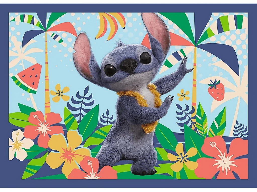 Пазлы 4 в 1 Отдых на Гавайях Trefl Disney Stitch The Movie