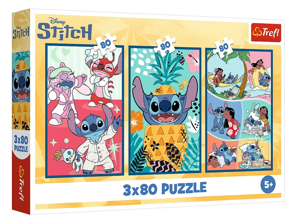 Пазлы 3 в 1 Trefl Lilo and Stitch Мир Стич, 3х80 элементов