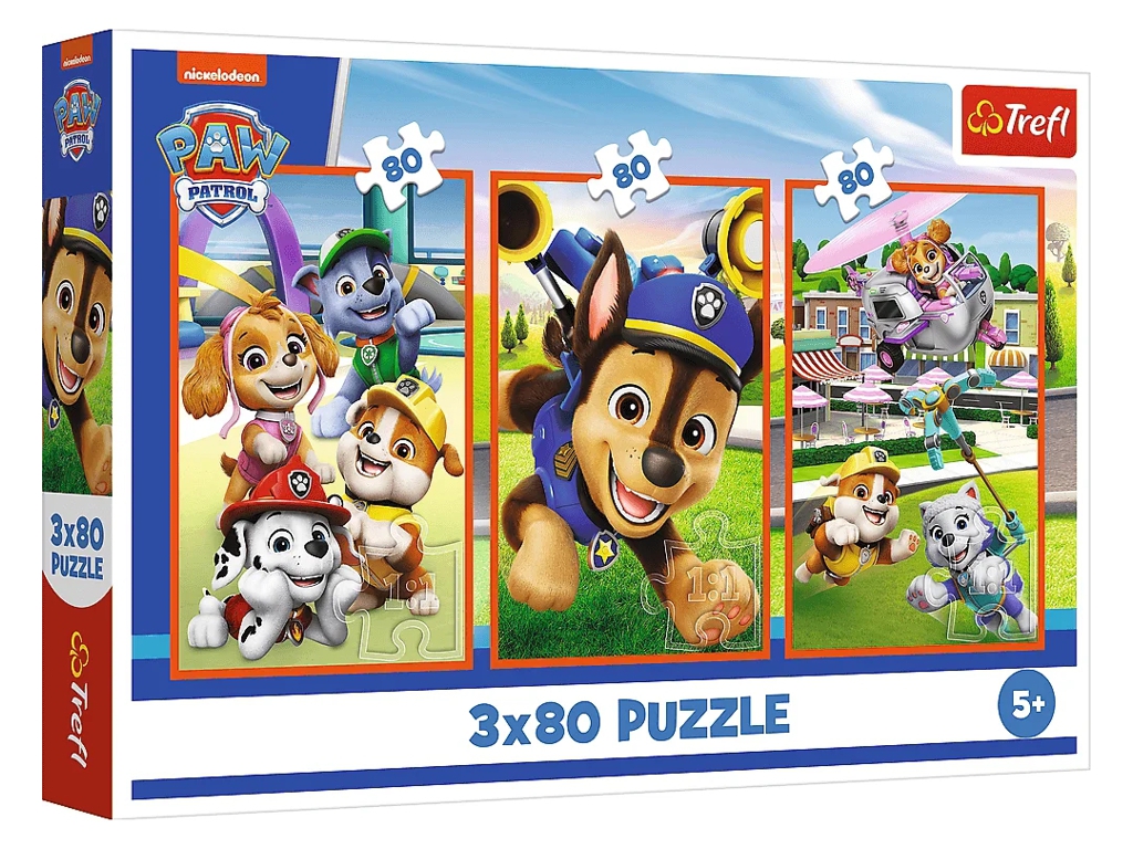 Пазлы 3 в 1 Trefl Paw Patrol Собачья банда, 3х80 элементов