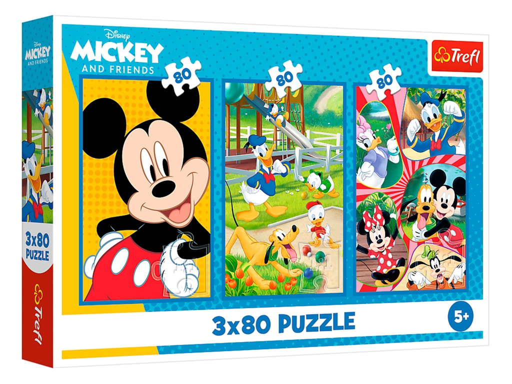 Пазли 3 в 1 Trefl Mickey and Friends Команда Міккі Мауса, 3х80 елементів