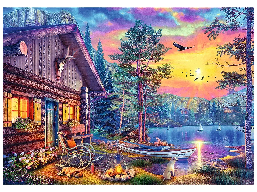 Пазл Trefl Premium Plus Tea Time Вечерний закат возле домика, 500 деталей