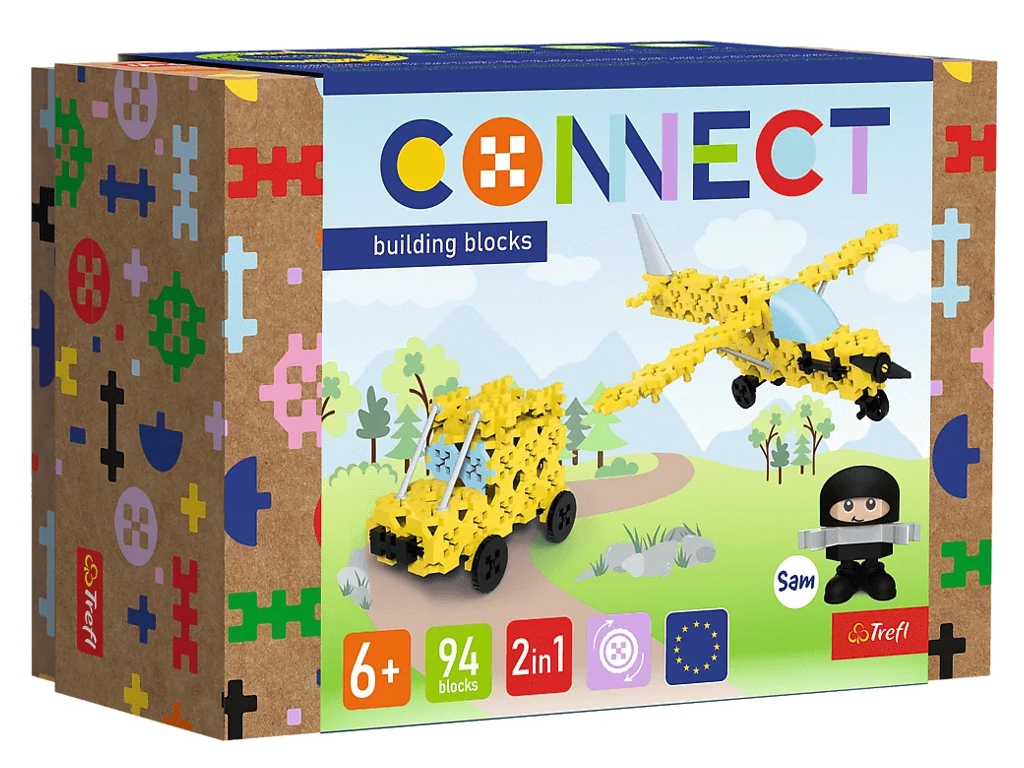 Конструктор 2 в 1 Trefl Connect Самолет и джип, 94 элемента