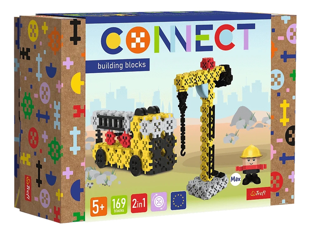 Конструктор 2 в 1 Trefl Connect Строительная техника, 169 элементов