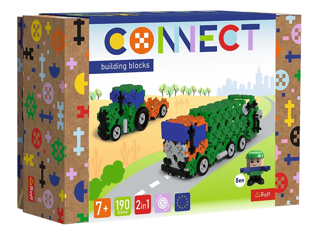 Конструктор 2в1 Trefl Connect Грузовой транспорт, 190 элементов
