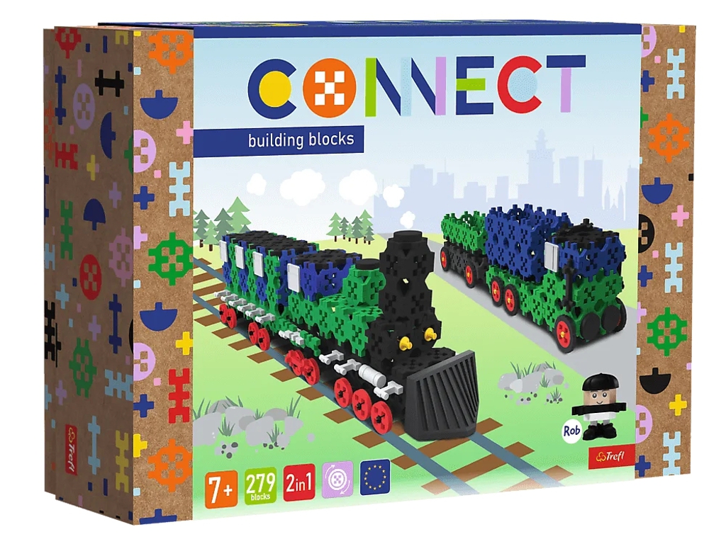 Конструктор 2в1 Trefl Connect Поезд, 279 элементов
