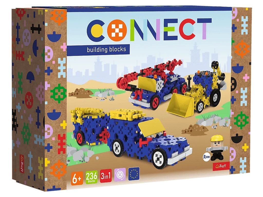 Конструктор 3в1 Trefl Connect Строительные машины, 236 элементов