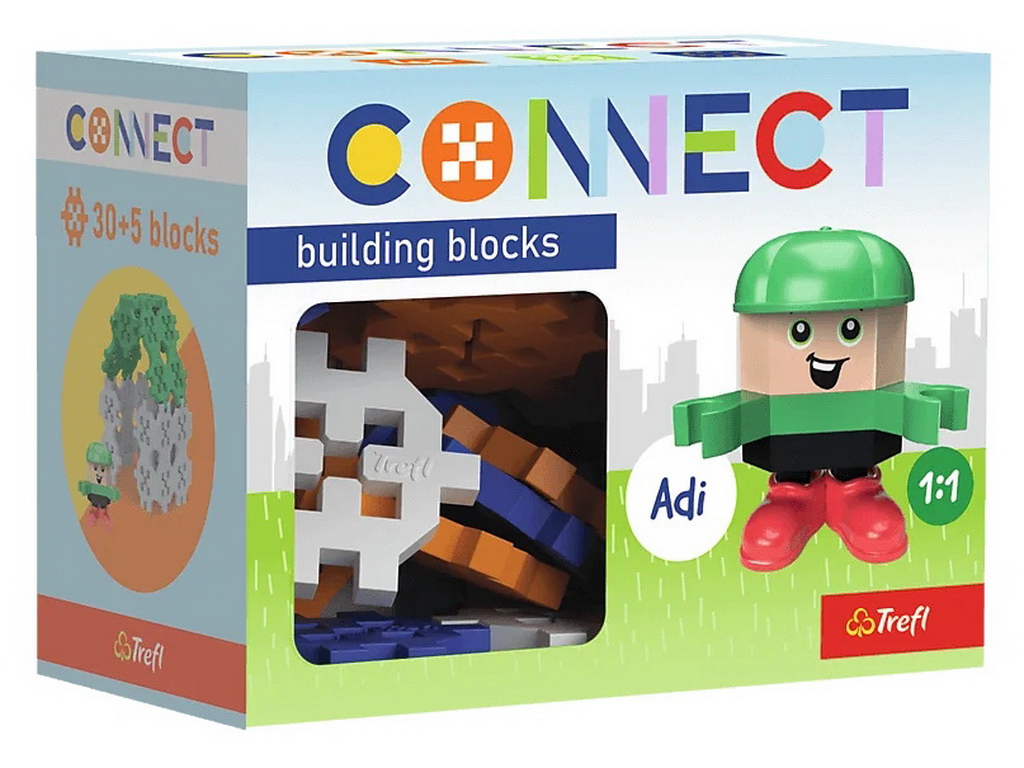 Конструктор Trefl Connect с игровой фигуркой Adi, 35 элементов
