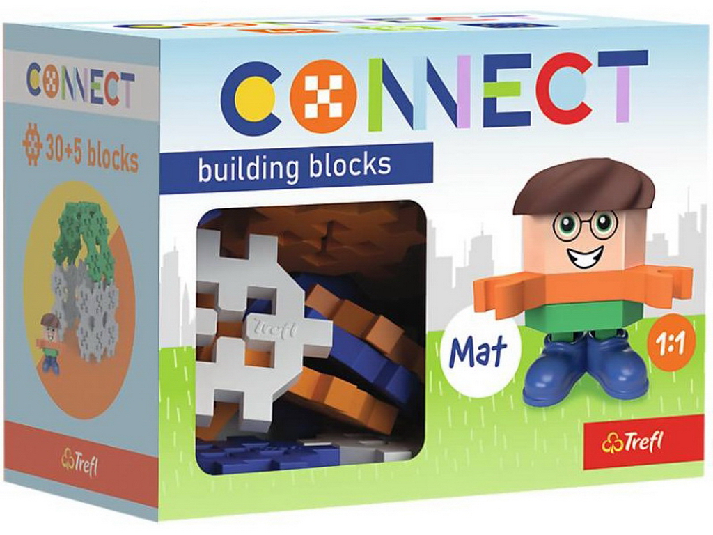 Конструктор Trefl Connect з ігровою фігуркою Mat, 35 елементів
