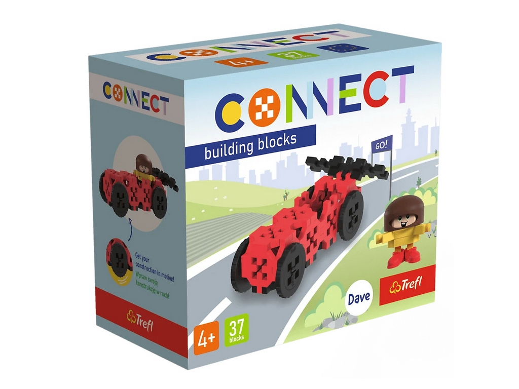 Конструктор Trefl Connect Гоночна машина з фігуркою Dave, 37 елементів
